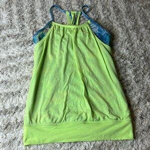 Iviiva by Lululemon size 10 tank top neon, yellowish green and blue